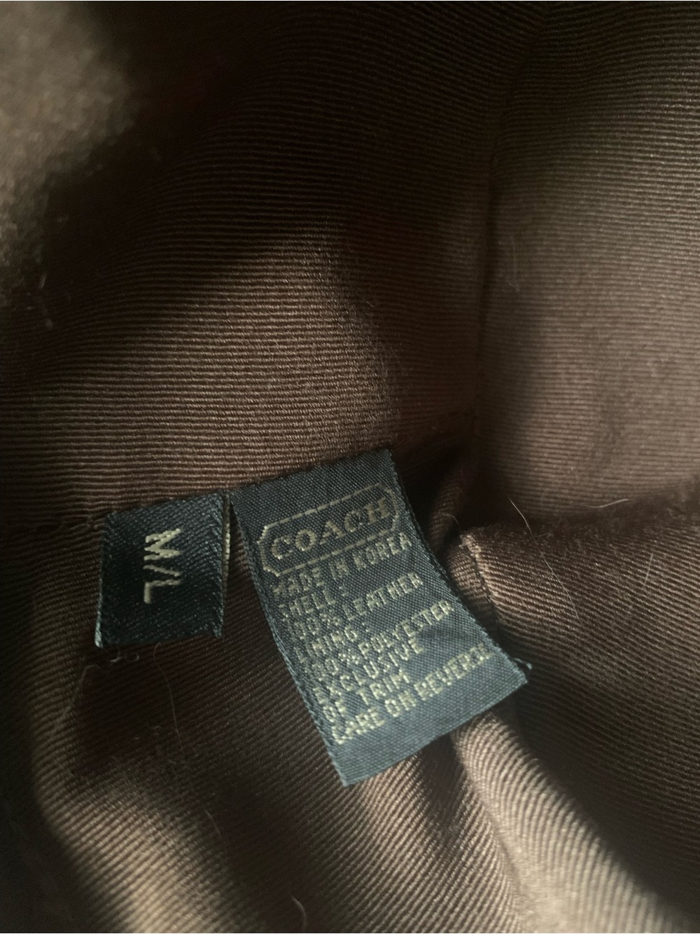 Coach Burgundy Leather Bucket Hat with Brown Trim - Picture 5 of 5